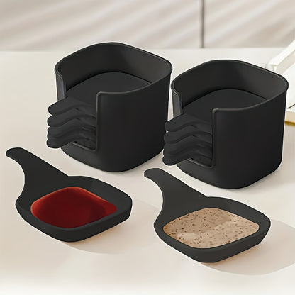 7-piece plastic relish dish set for condiments, dips, and sauces - versatile kitchen dipping dish set.