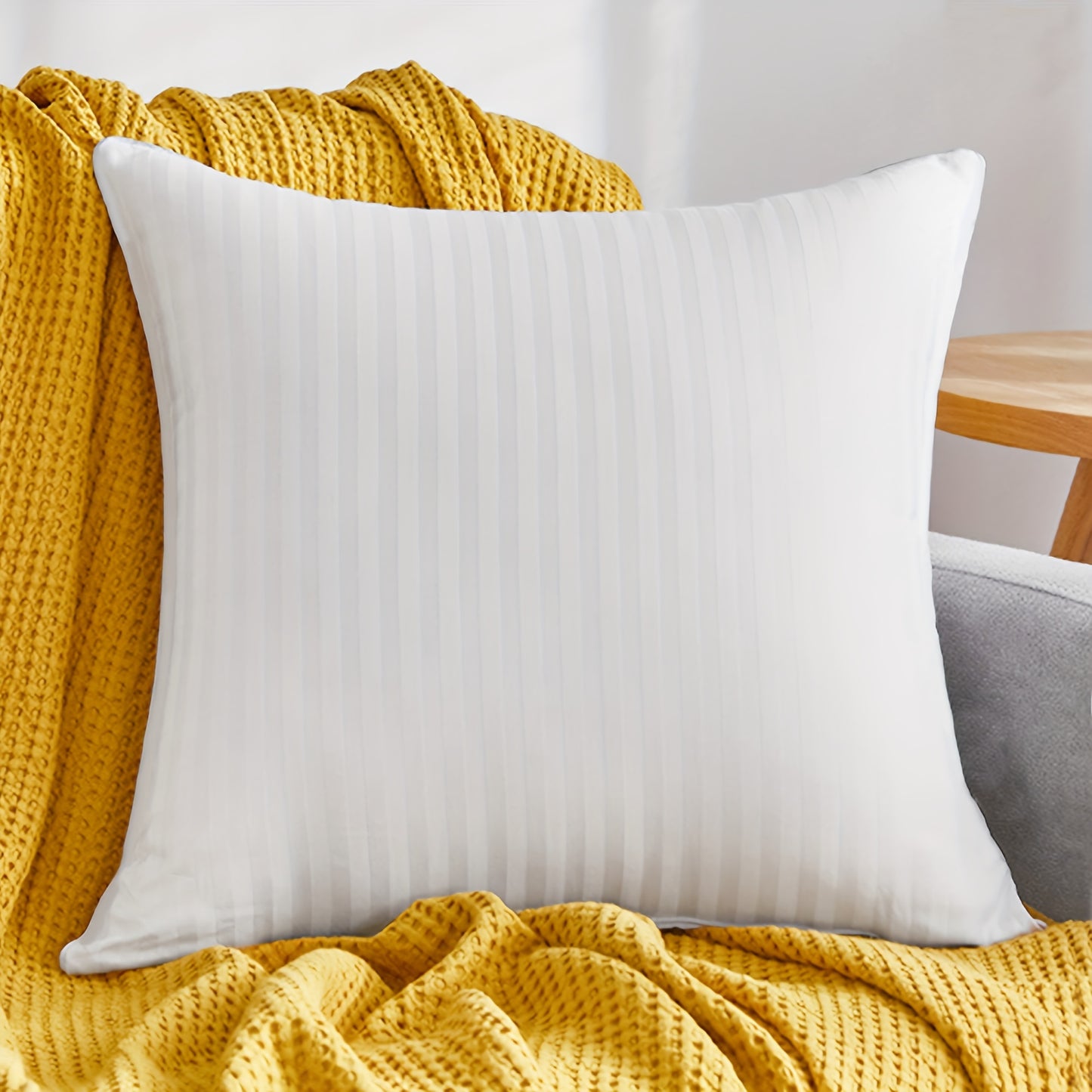 Soft and fluffy 2pc square pillow inserts for bed, sofa, and home decor, with white filling. Perfect for Ramadan.