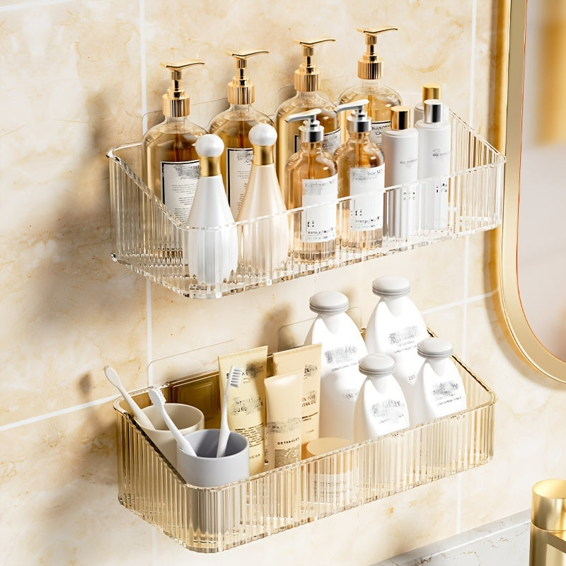 1pc Wall Mounted Bathroom Storage Rack for organizing bathroom accessories.