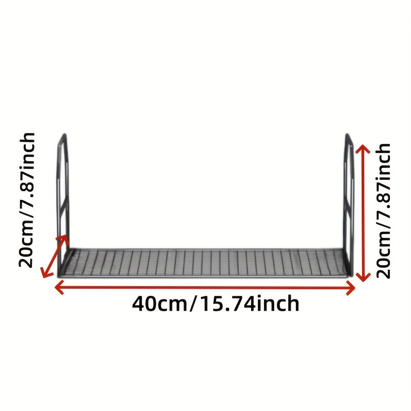 Modern Metal Foldable Storage Rack for Kitchen & Bedroom Organization - Convenient Hanging Shelf for Small Items - No Electricity Required