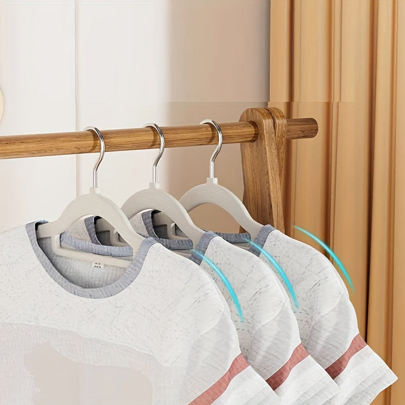 Pack of 10 Durable Non-Slip Plastic Hangers - Thickened Design for Efficient Clothes Storage, Ideal for Home & Retail Use, Clothing Hangers for Space-Saving Drying Rack