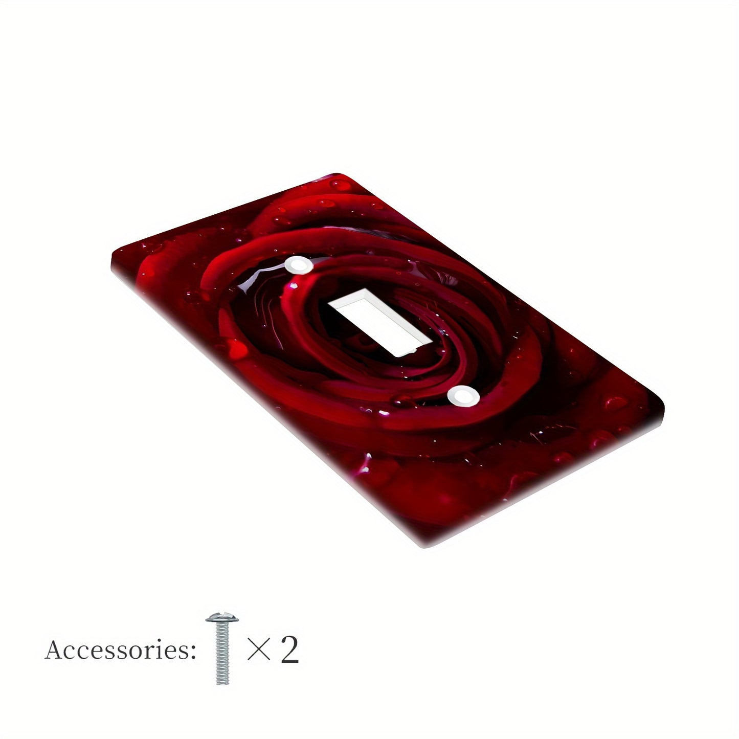 1pc ACOZUHSE Fresh Red Rose Light Switch Cover, suitable for various rooms and indoor/outdoor use.