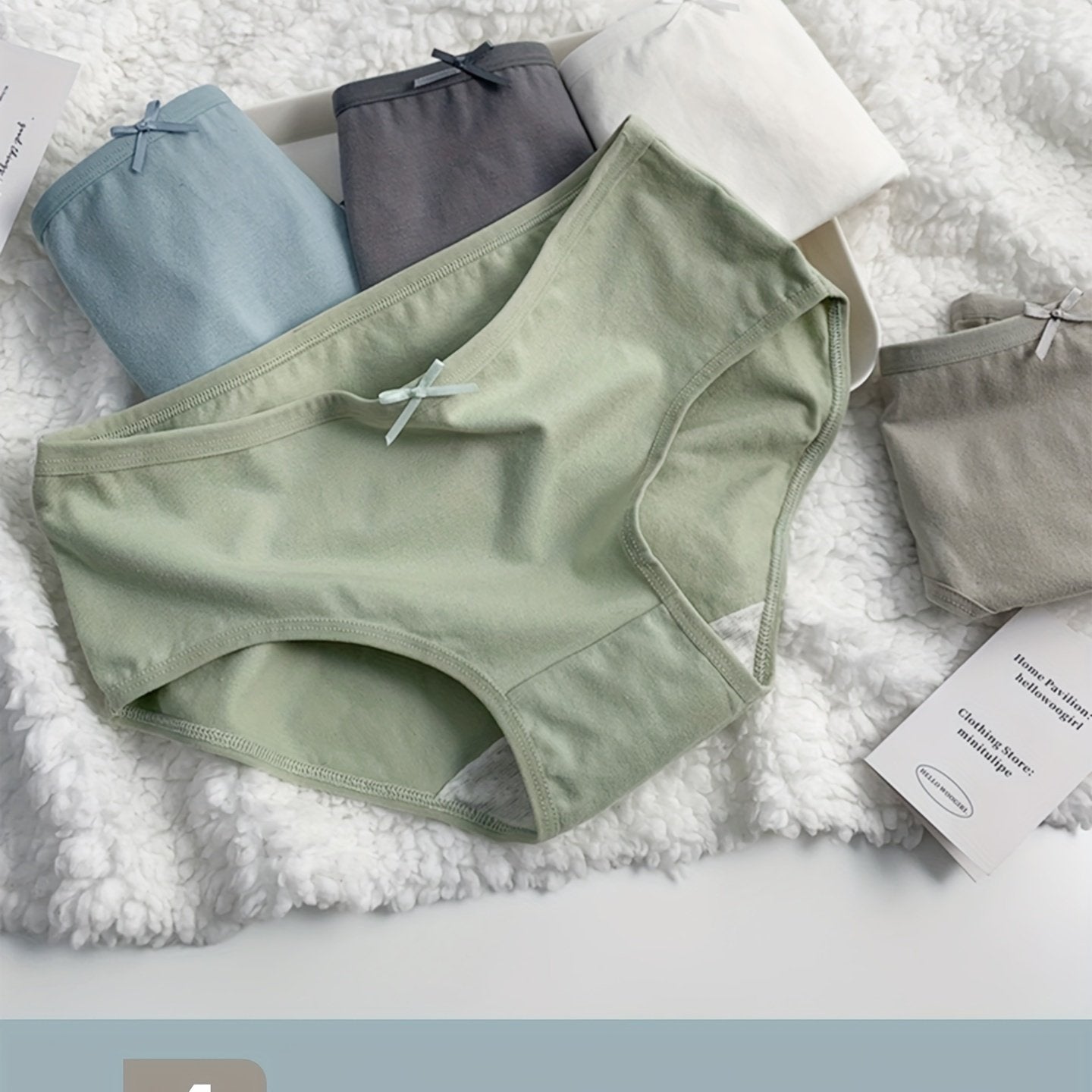 Morandi Cotton Briefs 5-Pack for Women with Comfortable Elastic Waistband and Solid Colors