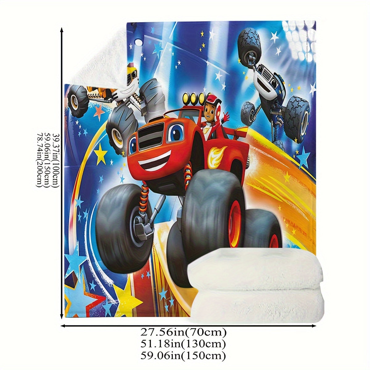 Get this adorable Mech Monster Cartoon Motorcycle Print Blanket, featuring a fun Cartoon Anime Motorcycle Theme design. A perfect gift for sons and daughters, ideal for birthdays or Christmas. Use it as a blanket, chair cover, bedspread, or sofa throw.