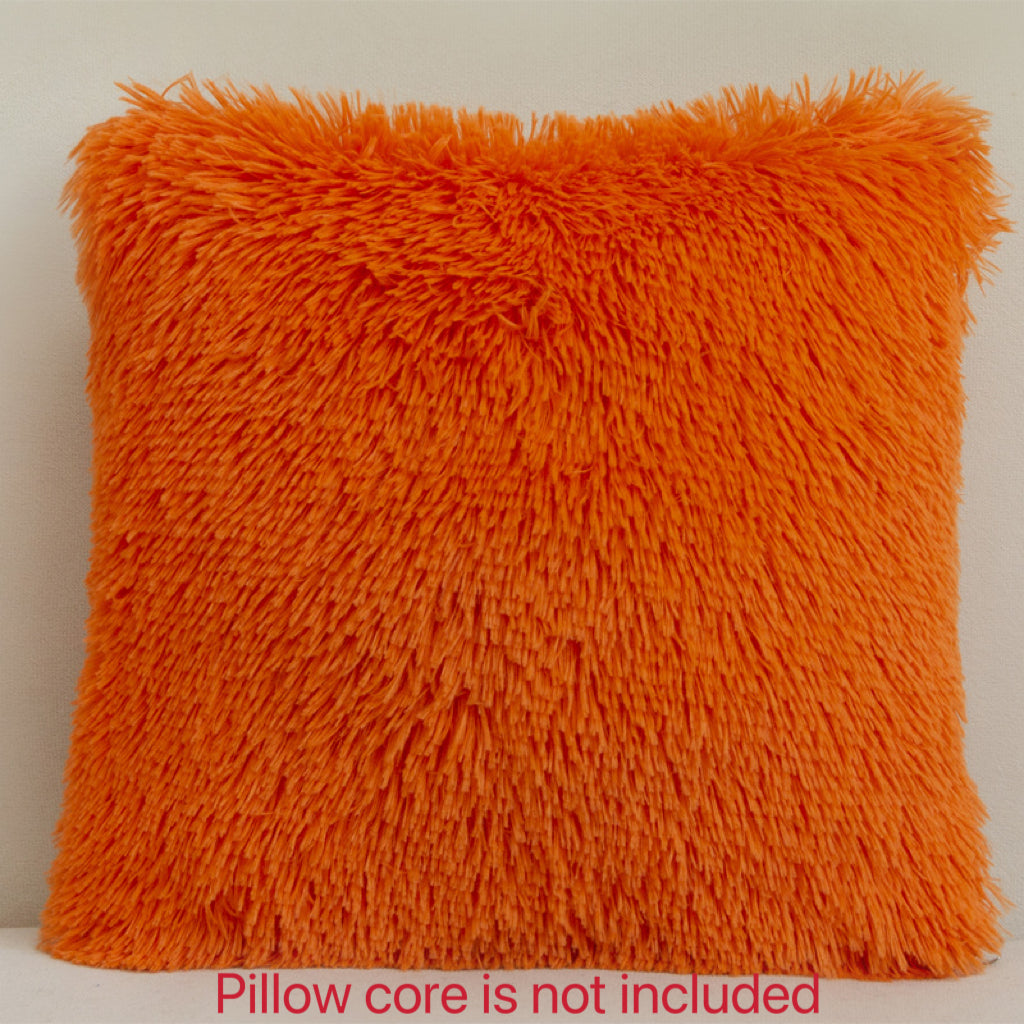 Luxurious 18x18 inch faux fur throw pillow cover for sofa, bedroom, or car.