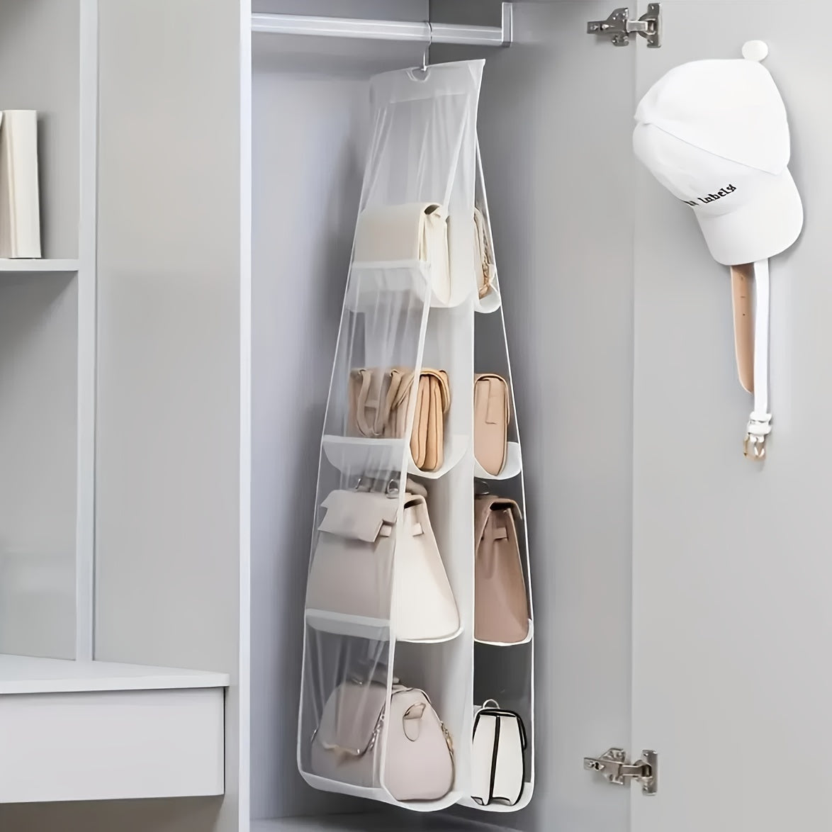 Polyester Hanging Organizer for Handbags and Purses - Multi-Layer Design Saves Space in Wardrobe, Perfect for Storage