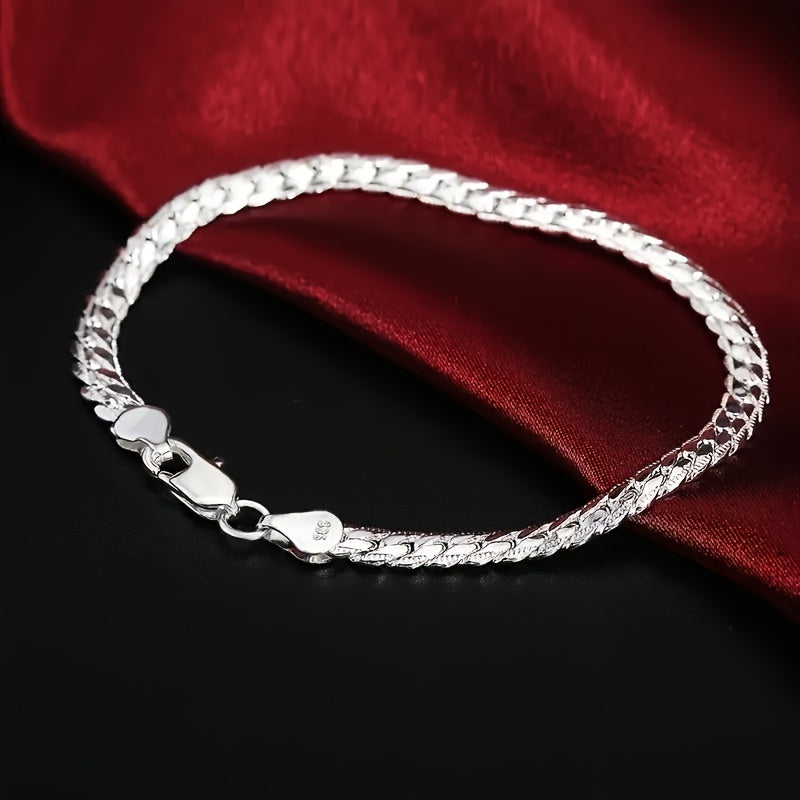 Elegant silver bracelet ideal for weddings and special events.