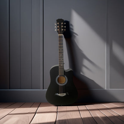 A 38-Inch Wooden Folk Guitar for Practice.