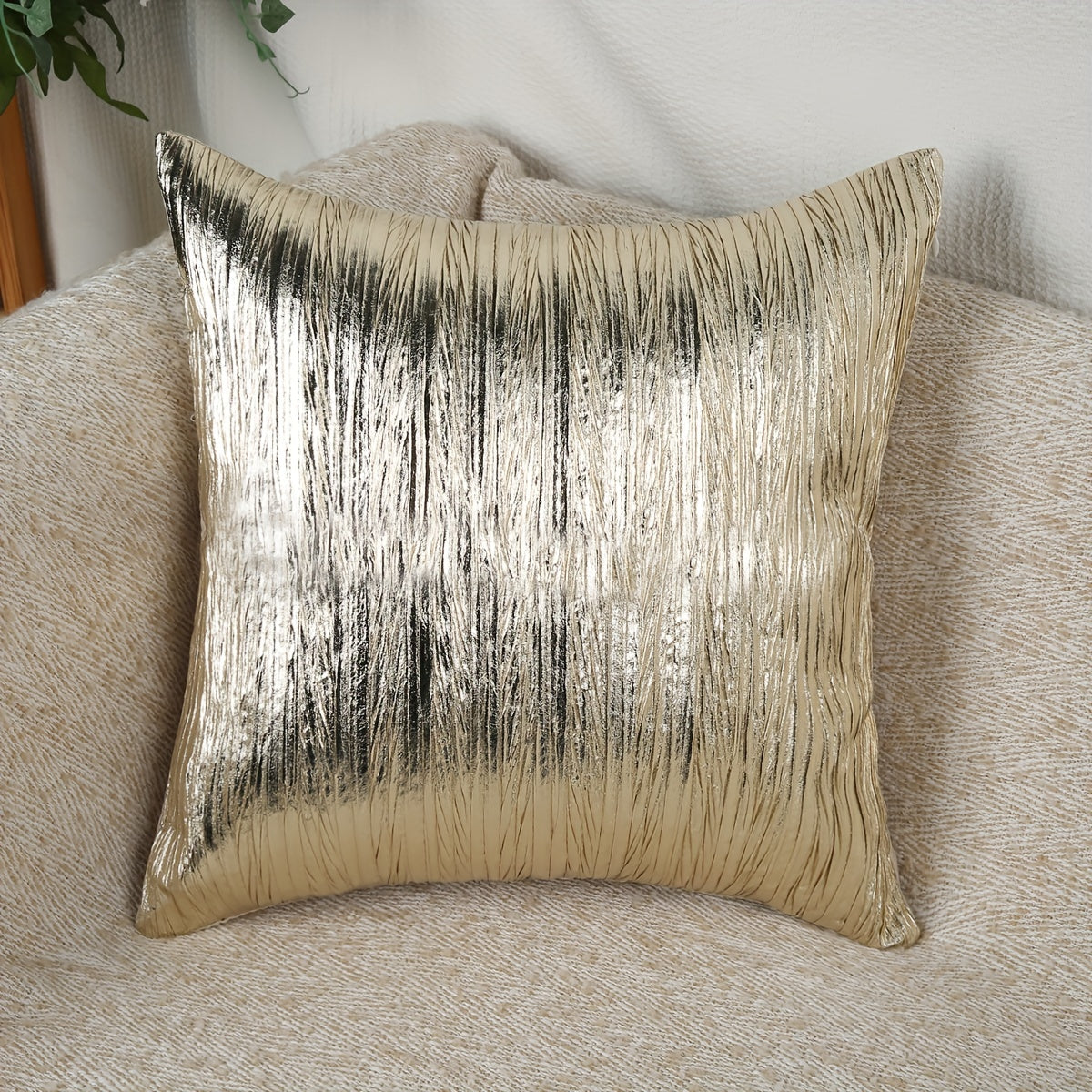 A 17.7-inch square cushion cover.