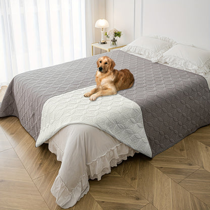 Waterproof dog bed cover with non-slip backing, stain resistant pet blanket for furniture, couch & sofa protection, ideal for small to medium breeds.