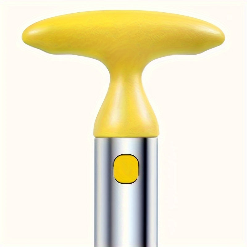 Essential Stainless Steel Pineapple Corer & Slicer - Rustproof, User-Friendly with Sharp Blade for Home Kitchens, Restaurants & Food Trucks, Core Cutting Tool, Detachable Handle