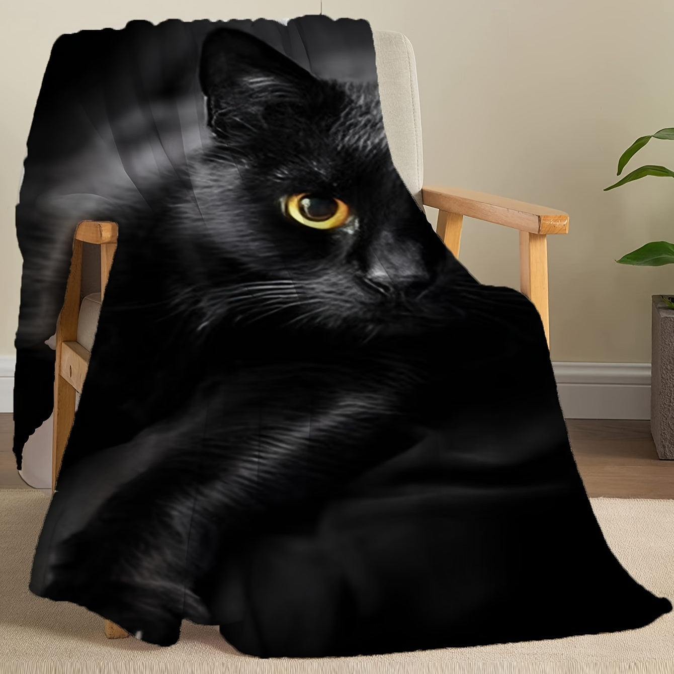 Soft, warm, and stain-resistant, this versatile all-season gift is perfect for adding a cozy touch to any space. Whether you're snuggled up on the couch, in bed, at the office, or on the go, this black cat flannel throw blanket is sure to keep you warm