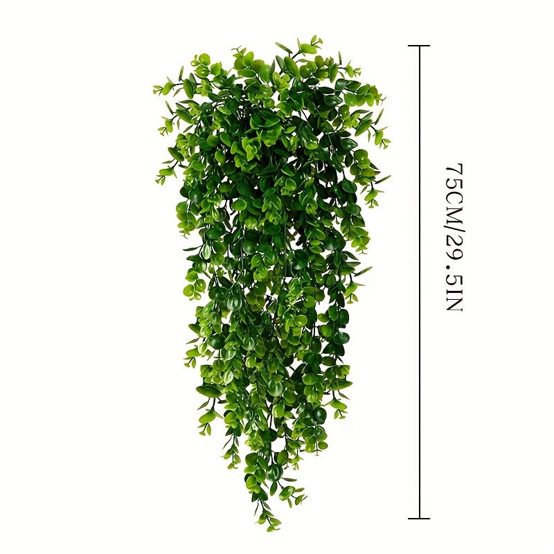 Decorative vine eucalyptus artificial hanging plant set of 2-4-8, UV resistant plastic for indoor/outdoor decor.