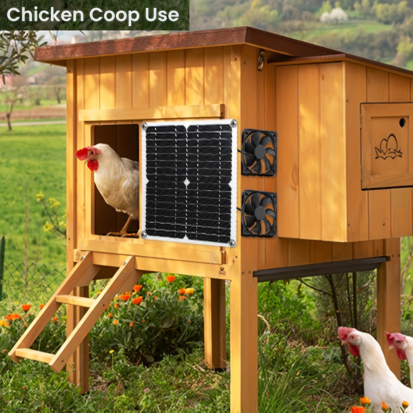 Solar Panel Fan Kit for Weatherproof and Rainproof Air Circulation - Ideal for Greenhouses, Pet Houses, Small Chicken Coops, Sheds, Window Exhaust, and Outdoor Ventilation