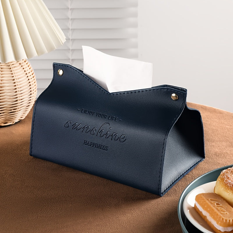 1 piece of leather tissue box for car and home decoration, large storage box for napkins, suitable for living room, bedroom, kitchen, and desktop. Makes a perfect Christmas or Halloween gift.