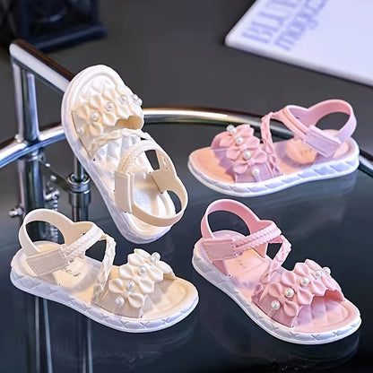 Peyour 2024 Elegant Sandals: Fashionable princess beach shoes with magic tape closure, made of durable PVC for indoor/outdoor use in spring/summer.