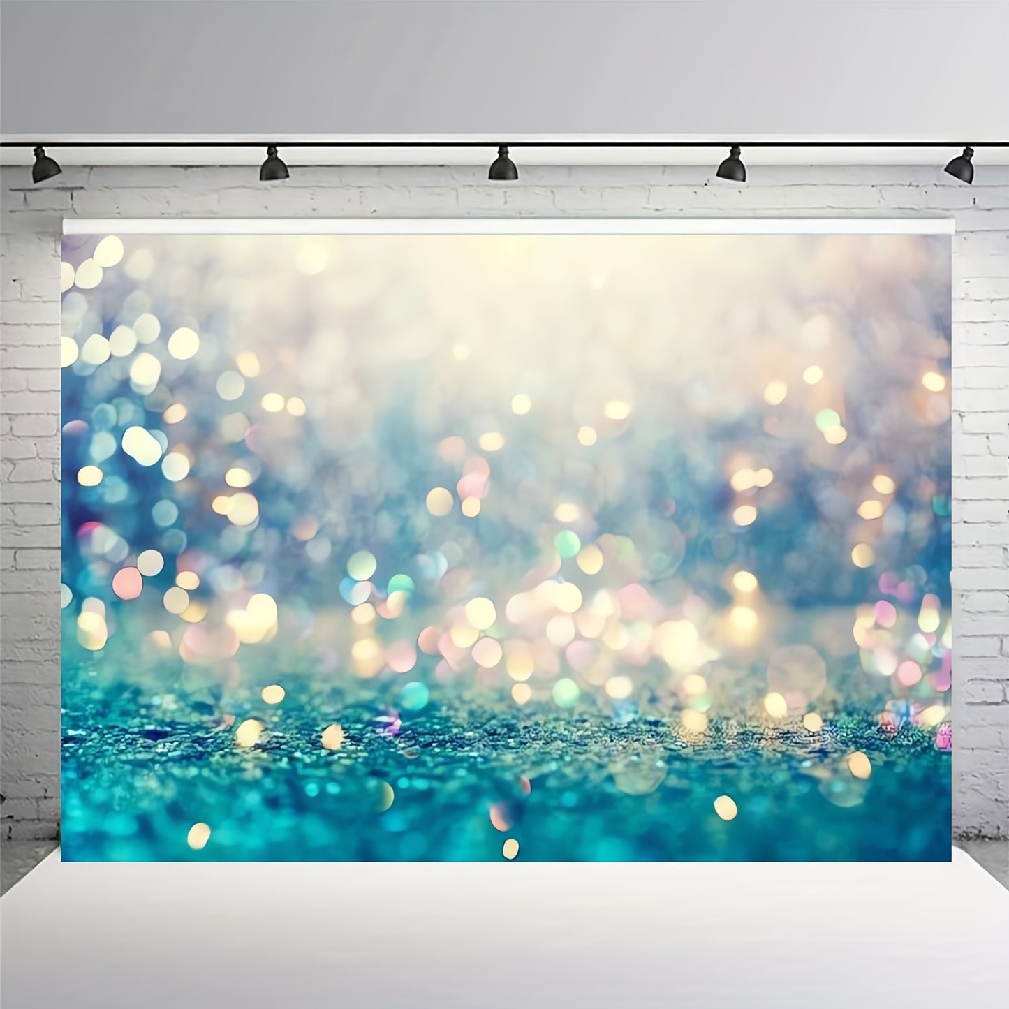 Blue polyester banner photo props for party and home decor, birthday party supplies and wall decor.