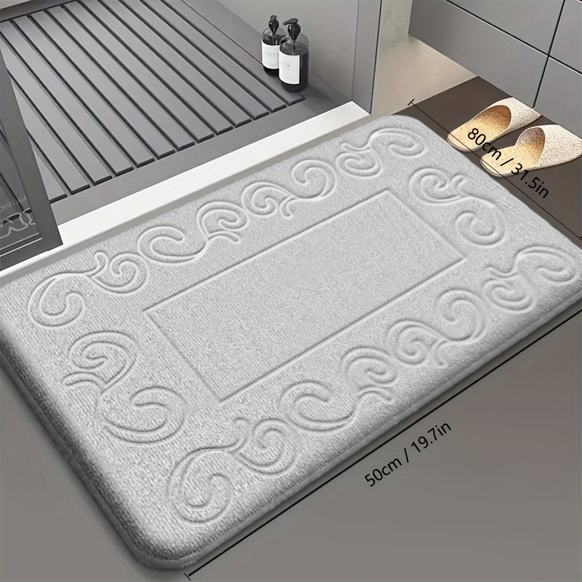 Memory Foam Bath Mat with Soft Rebound - Lightweight, Quick Drying, and Rectangular shape