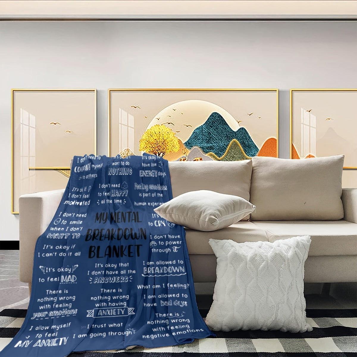 Stay Warm and Cozy with our 'My Mental Breakdown' Flannel Blanket - Great for Gifting to Both Men & Women, Perfect for Christmas & Birthdays, Promotes Mental Health, Enhances Home Decor, Ideal for Relaxing on the Sofa or Traveling - Long-Lasting, Easy to