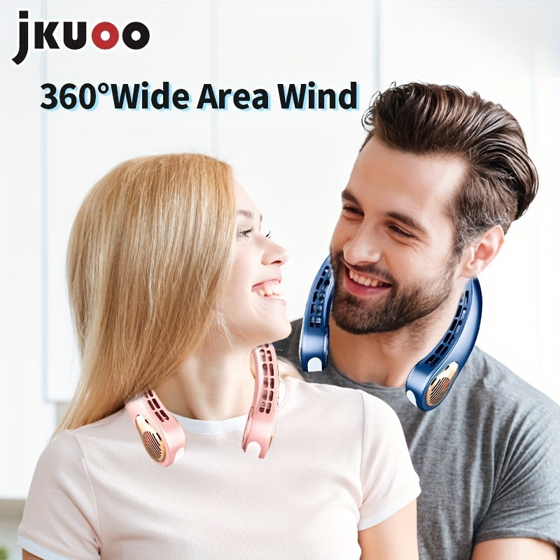 Introducing the JKUOO 2025 Neck Fan – Now with Upgraded USB Rechargeable Technology! This portable personal cooling device features a built-in lithium battery for unmatched convenience. Enjoy quiet operation with 5-speed adjustment options and LED lights