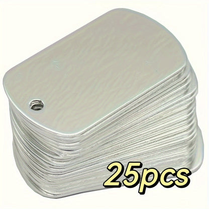 Set of 25 Silvery Aluminum Stamping Blanks - Stylish and Modern Men's Accessory