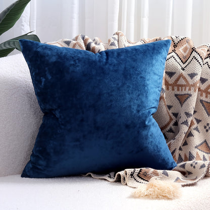 Luxurious velvet throw pillow cover with speckled texture, perfect for sofa and bed. Contemporary style with zip closure, machine washable. Made of 100% polyester.