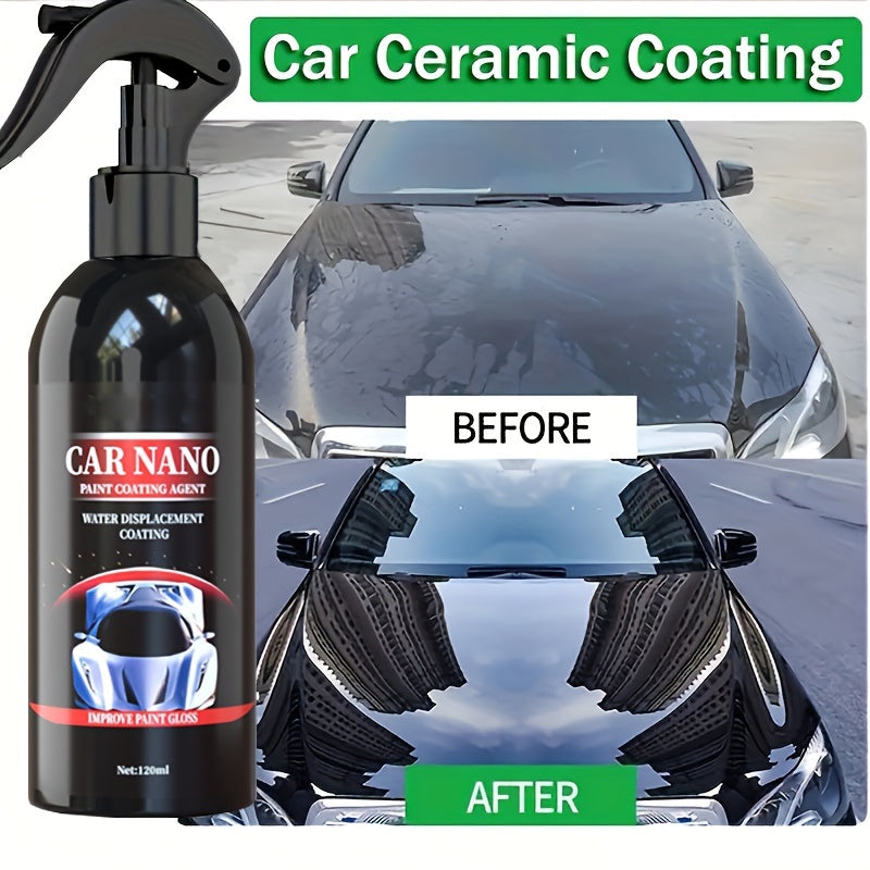 Top-of-the-line Nano Ceramic Coating Spray for ultimate car protection. Hydrophobic glass treatment and waterproof formula for cars.