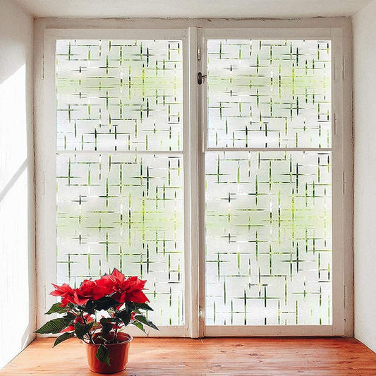 Simple to Apply Frosted Privacy Window Film - 16mil Thickness, Electrostatic PVC Glass Tint for Decorating Home & Bathroom, Blocks UV Rays, Leaves No Sticky Residue