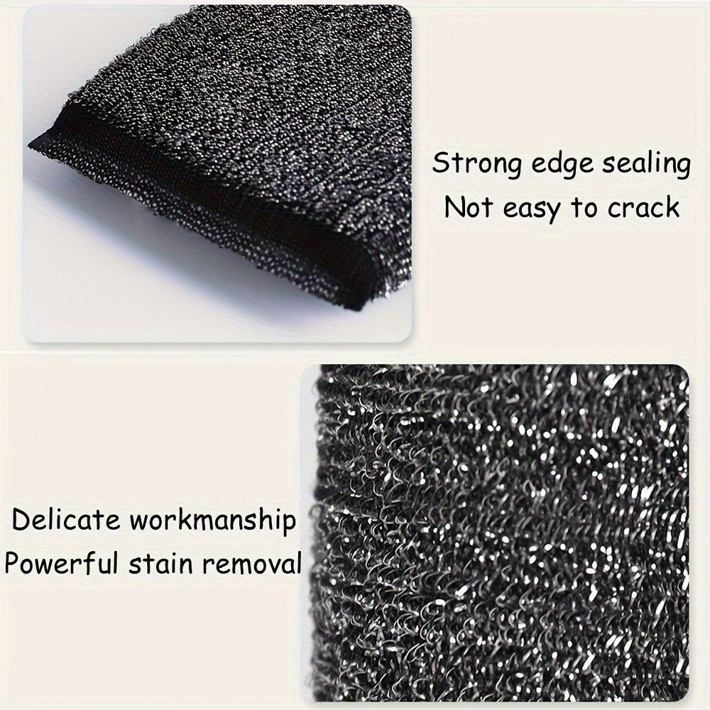 Set of 6 Steel Scrub Sponges - Non-Scratch Dishwashing Sponges for Multipurpose Cleaning. Perfect for Kitchen Cleaning - Includes Wire Scrubber for Easy Dishwashing. Essential Cleaning Tools and Supplies.