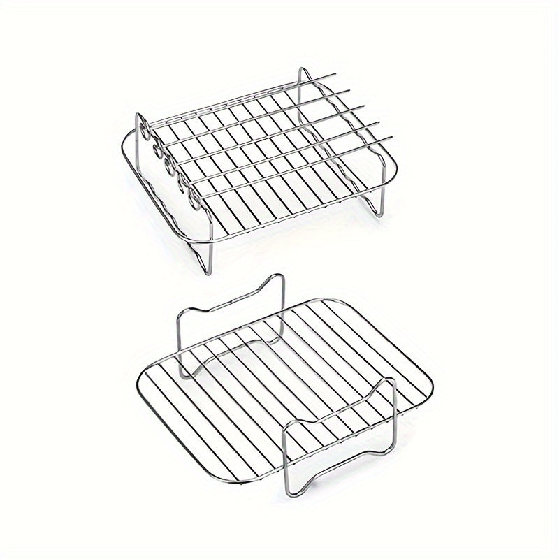 The Air Fryer Accessories Single Layer Rack is a 5-Pin Grill Rack made of 304 Stainless Steel. This Double Layer Ninja Foodi Dual Air Fryer also includes a FlexDrawer Air Fryer AF500UK and a Large Air Fryer Oven Stand with a Dehydrator option.