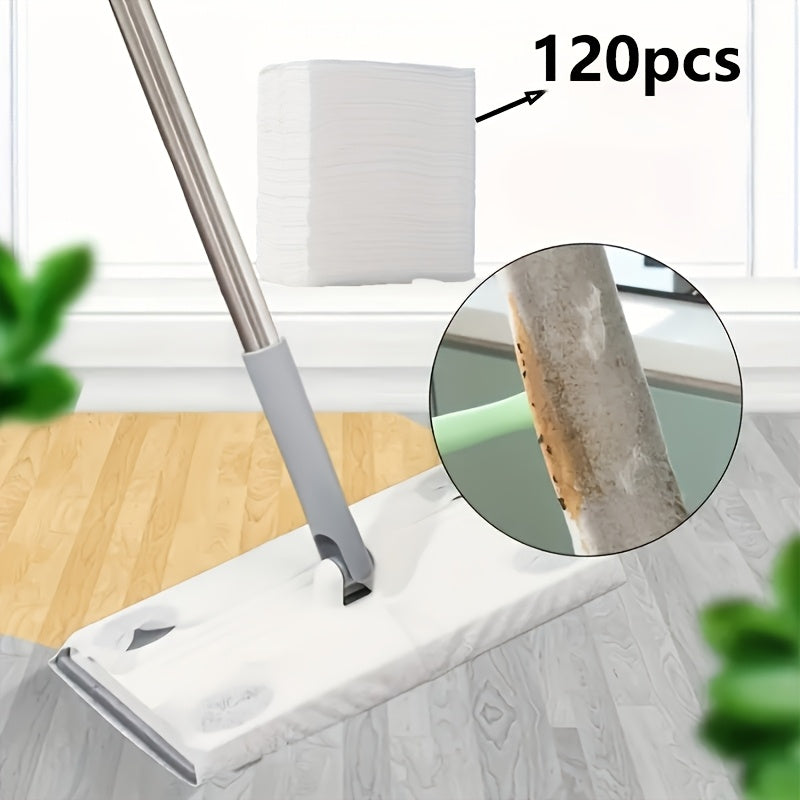 Our pack of 120 disposable mop pads is designed for multi-surface cleaning, with a hole-free design that makes them easy to wring out. Perfect for cleaning floors in homes and dormitories.