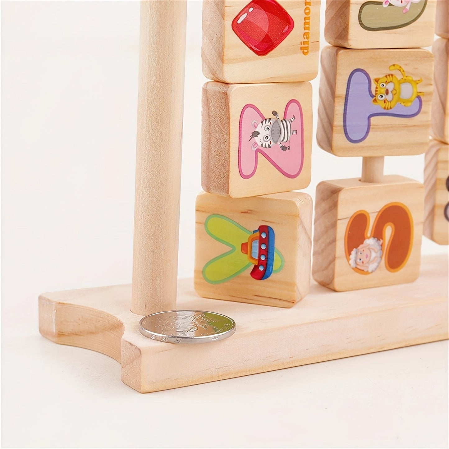 Enhance Early Learning with VPHQWG Wooden Alphabet Blocks & Abacus Activity Toy - Ideal for Young Children, Great for Birthday, Halloween, and Christmas Presents