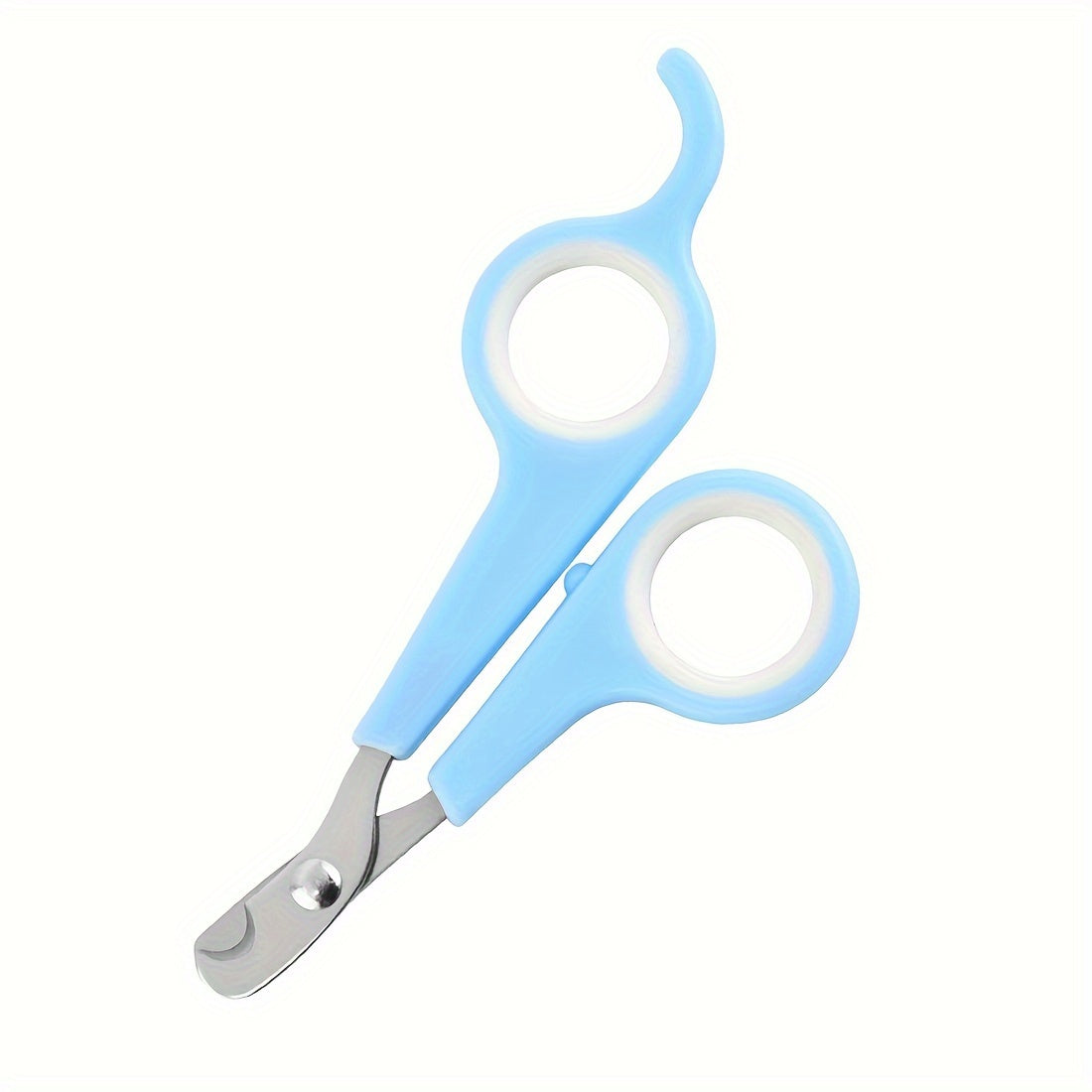 Stainless steel nail clippers for small pets with comfort grip handle.