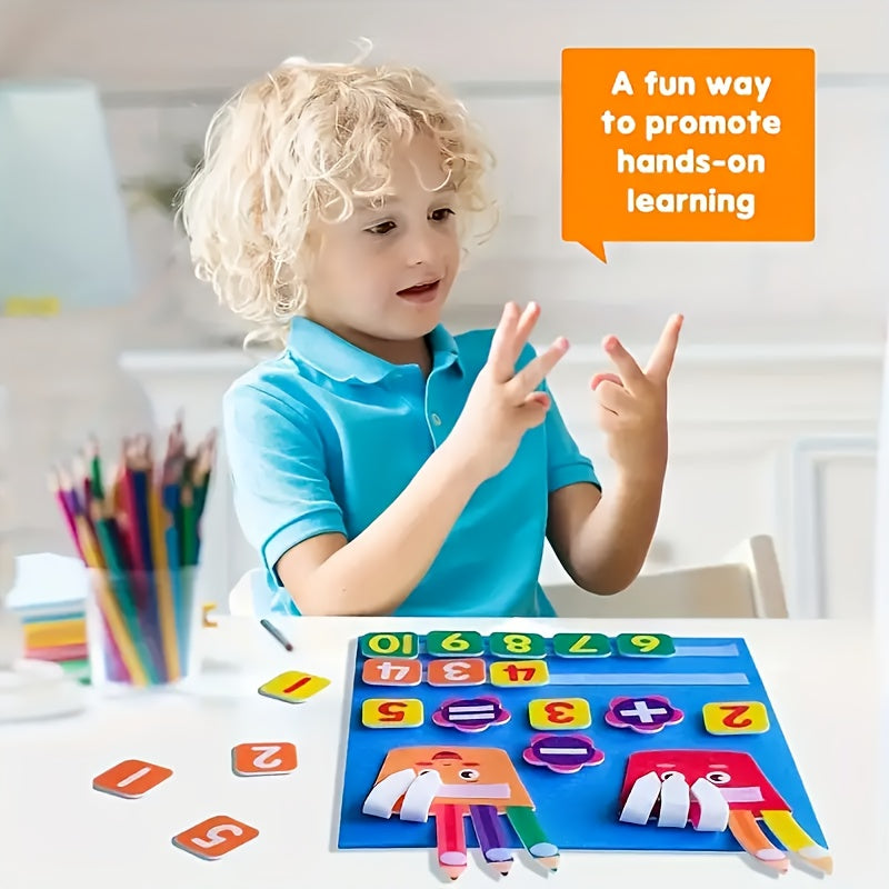 Vibrant Felt Number Toy for Kids - Educational & Fun Math Aid, Great for Developing Counting and Motor Skills, Ideal Gift for Christmas, Birthdays, and More.