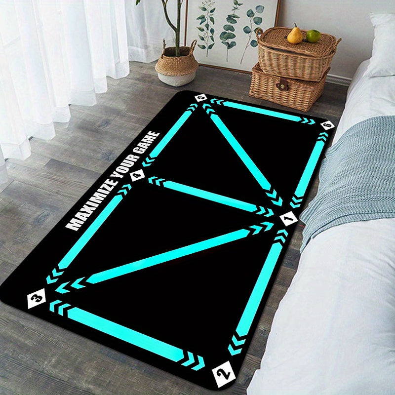 Experience fun design with our 1pc Soccer Training Mat - a non-slip, soft polyester area rug perfect for indoor use. This machine washable, durable carpet is ideal for living room and bedroom decor, as well as a multipurpose breathable mat for skill