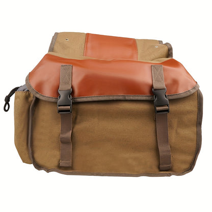 Universal large capacity canvas saddle bag for motorcycles, suitable for various bike brands.