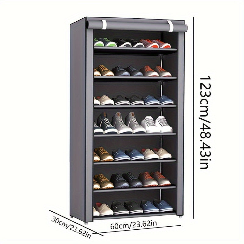 Spacious 8/10-Tier Shoe Rack - Simple to Assemble, Dust-resistant Metal Storage Unit for Entryway, Bedroom, and Dorm Room - Collapsible Structure for Efficient Use of Space