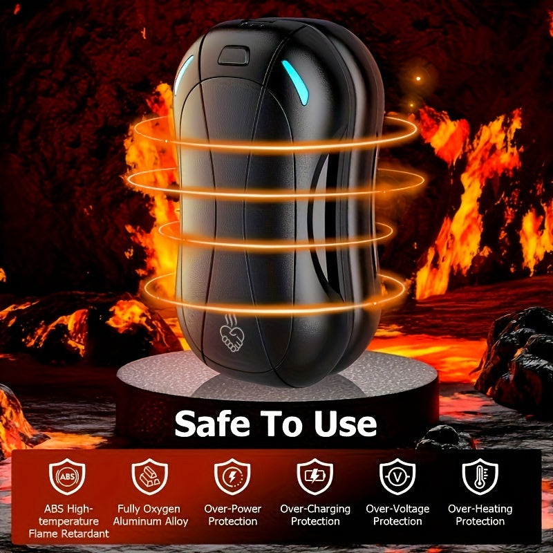 A 5200mAh USB rechargeable hand warmer with dual sides for maximum warmth, ideal for outdoor activities. The perfect Christmas gift for anyone who loves to stay warm on-the-go.