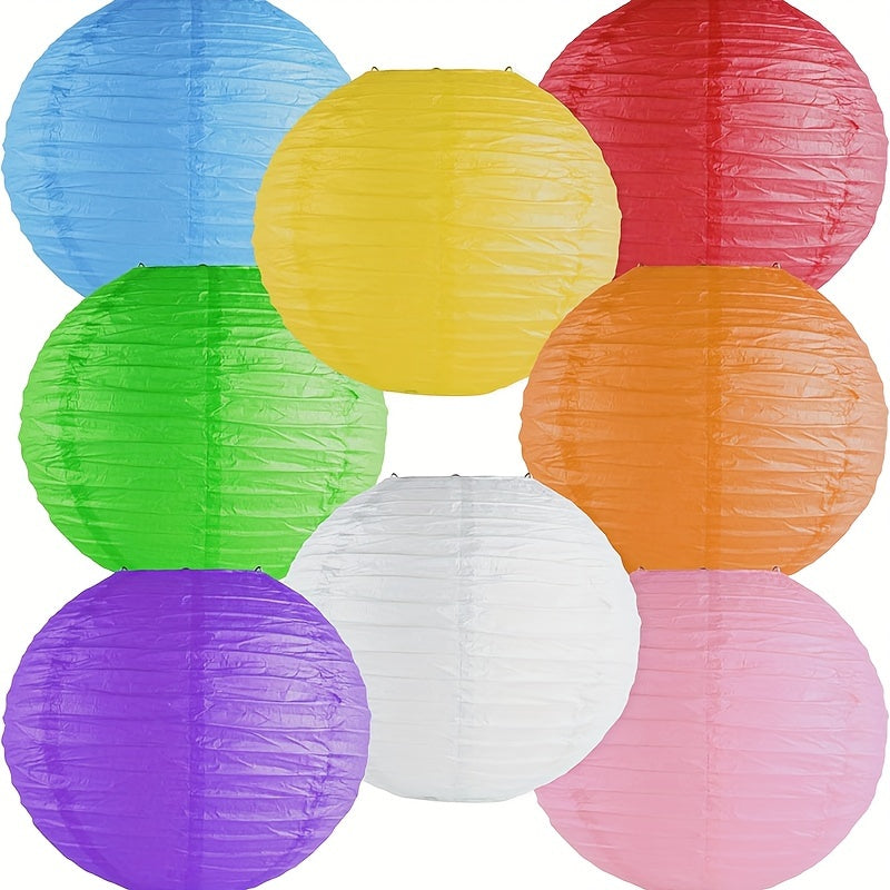 Colorful paper lanterns in traditional Japanese style for home, parties, weddings, festivals, and Halloween - no electricity required. Available in multiple sizes.