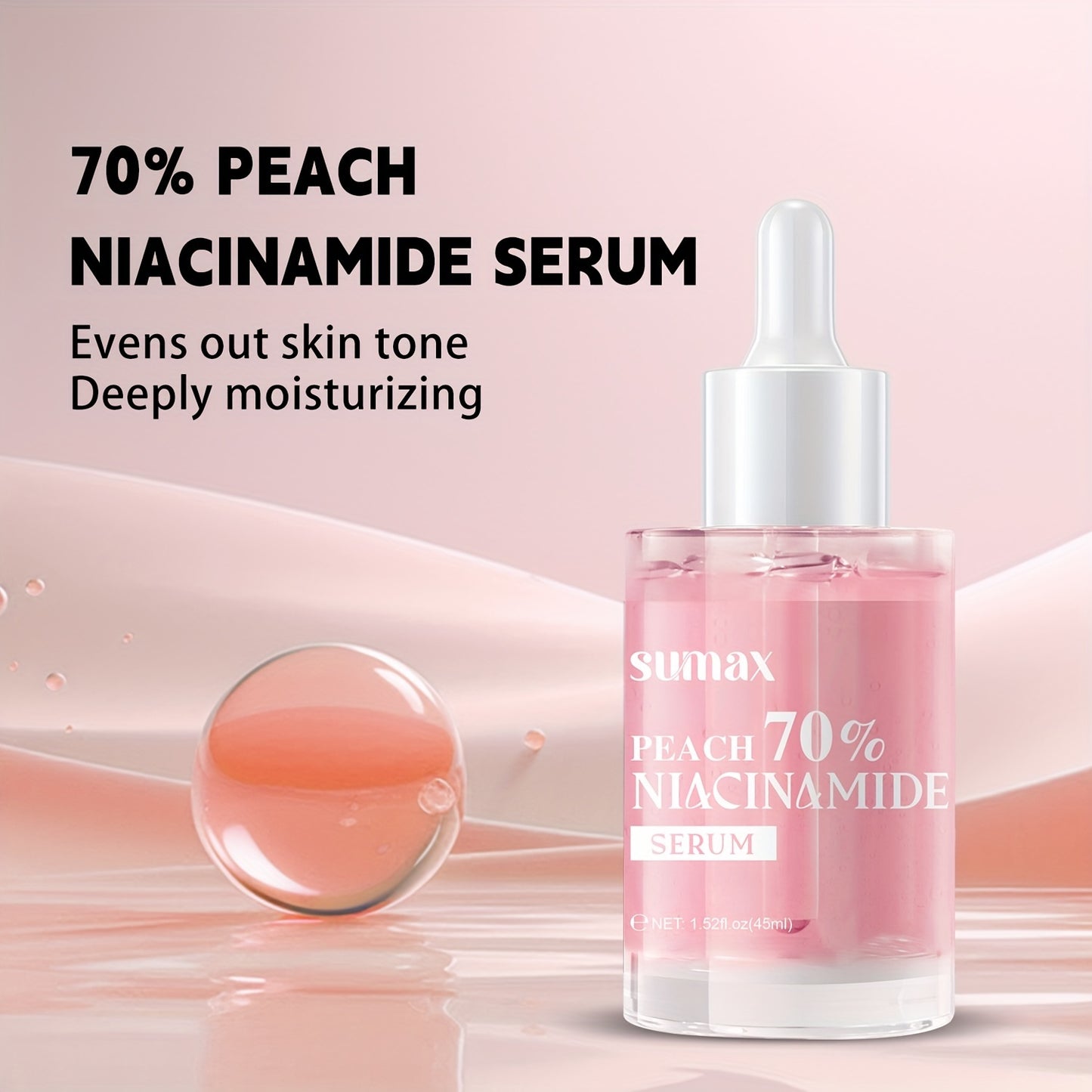 45ml Peach 70 Niacinamide Serum, Daily Brightening Hydrating Face Serum