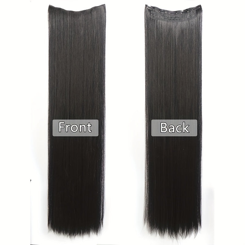 Women's 101.6cm Silky Straight Synthetic Clip-In Hair Extensions for Instant Volume & Length, Easy for All Users.