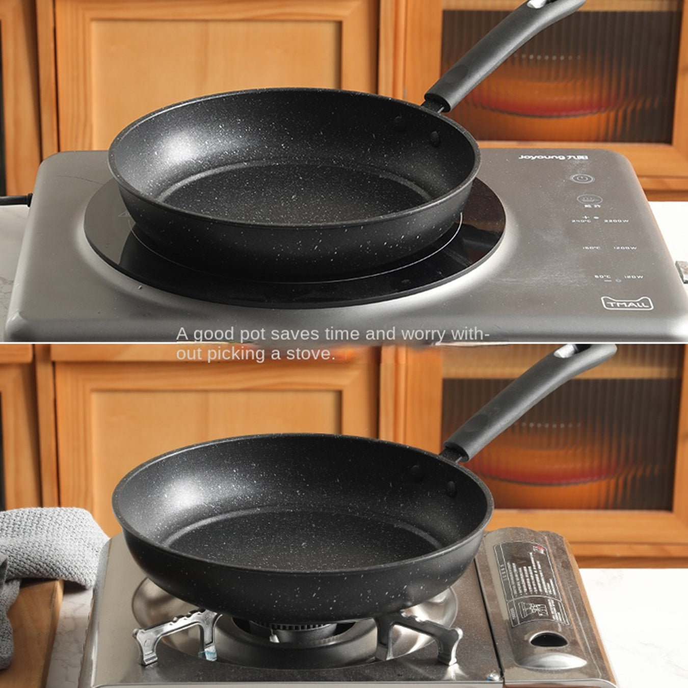 1pc Cast Iron Skillet, Non-Stick Frying Pan, Dishwasher Safe, Versatile Cookware for Various Foods, Home Kitchen Essential