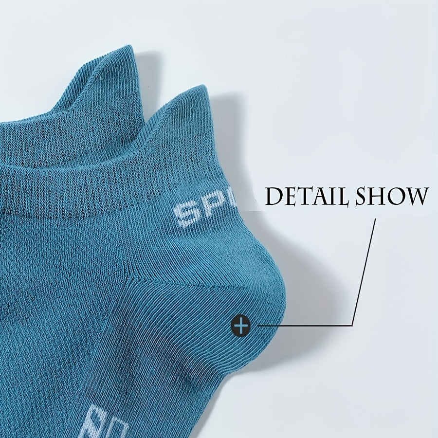 5 pairs of unisex cotton blend crew socks with anti-odor and sweat absorption, perfect for daily wear.