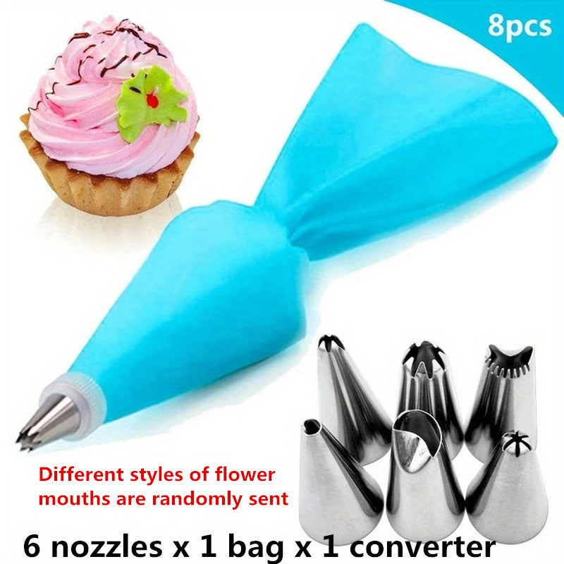 Silicone Pastry Bags Set for DIY Cake Decorating - Includes 8 and 26 Pieces with Nozzle Kit