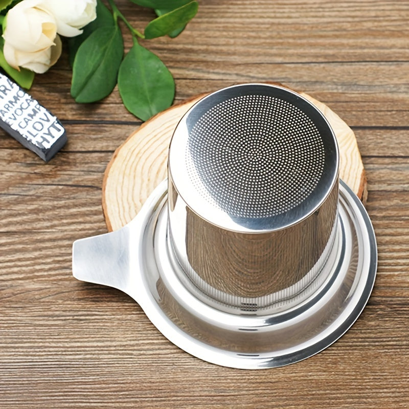 Tea Strainer Set with Stainless Steel Infuser, Single Mesh Filter for Loose Leaf Tea, Includes Gift Tea Accessory - Round Edge Design