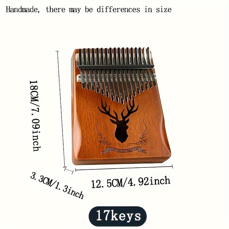 Portable 17-tone Kalimba Thumb Piano with Good Tone, Ideal for Beginners, Easy to Learn, Perfect Music Gift