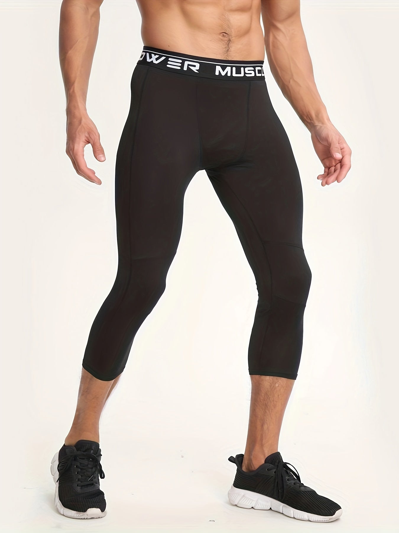 Breathable, quick-dry capris with stretch and mesh panels for running and training.