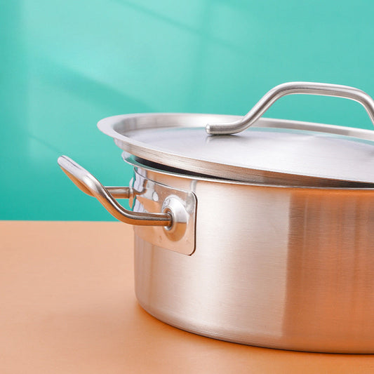 Stainless Steel Soup Pot with Dual Handles & Lid - 13 inches, Rust-Resistant, Effortless Cleaning, Long-Lasting for Serving 8-12 Guests, Ideal for Various Cooking Needs.