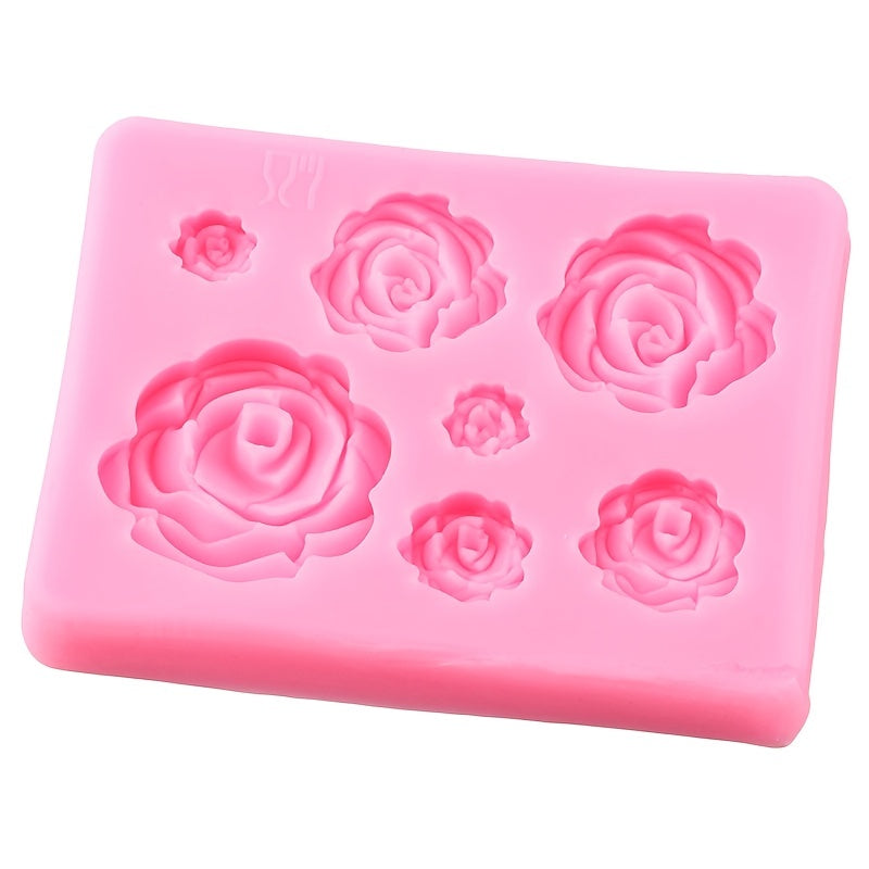 Silicone mold for one rose flower, perfect for DIY wedding cupcakes, cakes, chocolates, gummies, and candy resin.