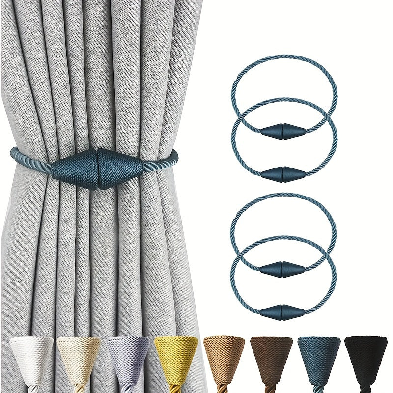 Set of 4 Magnetic Curtain Tiebacks - Perfect for Outdoor Decor and Home Decor - Stylish Window Treatment Holdbacks for Living Room